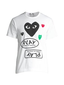 【送料無料】 コム・デ・ギャルソン メンズ Tシャツ トップス Play Multi Heart Graphic T-Shirt white