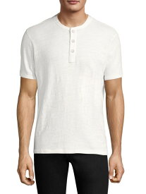 【送料無料】 ラグアンドボーン メンズ Tシャツ トップス Textured Slim-fit Short Sleeve Henley T-Shirt white