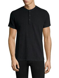 【送料無料】 ラグアンドボーン メンズ Tシャツ トップス Modern Slim-fit Short Sleeve Henley T-Shirt black