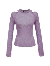【送料無料】 モンロー レディース ニット・セーター アウター Shoulder Cut-Out Sweater aster purple