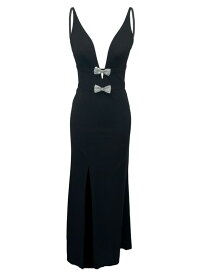 【送料無料】 ドレスザポプレーション レディース ワンピース トップス Viola Bow-Detailed Crepe Mermaid Gown black