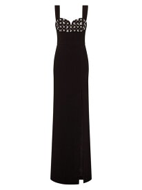 【送料無料】 レベッカ・ヴァランス レディース ワンピース トップス Bianca Embellished Crepe Gown black