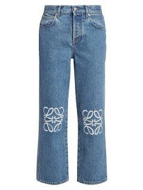 【送料無料】 ロエベ レディース デニムパンツ ボトムス Anagram Crop Mid-Rise Jeans mid blue denim