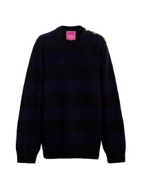【送料無料】 バリー レディース ニット・セーター アウター Striped Cashmere-Blend Sweater blue