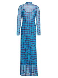 【送料無料】 サイモンミラー レディース ワンピース トップス Zesty Mesh Geometric Maxi Dress blue plaid