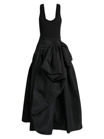 【送料無料】 アレキサンダー・マックイーン レディース ワンピース トップス Knotted Stretch-Cotton Jersey Gown black