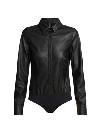 【送料無料】 コマンドー レディース シャツ トップス Faux Leather Shirt Bodysuit black