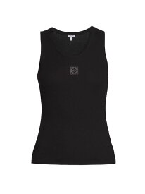 【送料無料】 ロエベ レディース タンクトップ トップス Anagram Rib-Knit Tank black