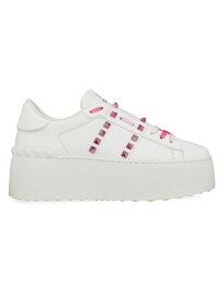 【送料無料】 ヴァレンティノ レディース スニーカー シューズ Flatform Rockstud Untitled Calfskin Sneakers with Multicolored Studs white pink pp