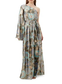 【送料無料】 トリーナターク レディース ワンピース トップス Amida Floral Silk-Blend One-Shoulder Maxi Dress nihan blue multi