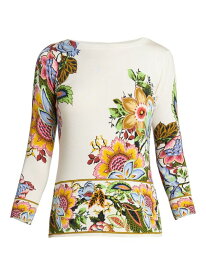 【送料無料】 エトロ レディース シャツ トップス Knit Floral Silk-Blend Top print floral white