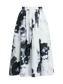 【送料無料】 アレキサンダー・マックイーン レディース スカート ボトムス Chiaroscuro Floral Cotton Skirt ink