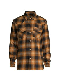 【送料無料】 ピーアールピーエス メンズ シャツ トップス Flack Plaid Button-Front Shirt brown multi