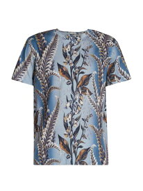 【送料無料】 エトロ メンズ Tシャツ トップス Floral Printed T-Shirt sky blue