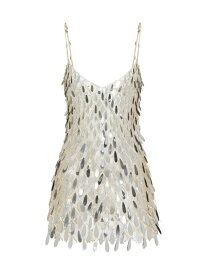 【送料無料】 ヴァレンティノ レディース ワンピース トップス Tulle Illusion Embroidered Short Dress silver