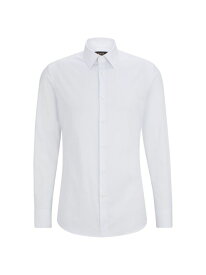 【送料無料】 ボス メンズ シャツ トップス Slim-Fit Shirt In Poplin With Stretch white