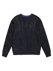【送料無料】 ジースター メンズ パーカー・スウェット アウター Coated Logo Crewneck Sweatshirt cobbler dark navy