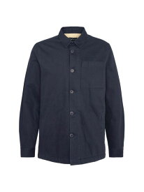 【送料無料】 バーブァー メンズ シャツ トップス Casper Fleece-Lined Cotton Twill Overshirt navy