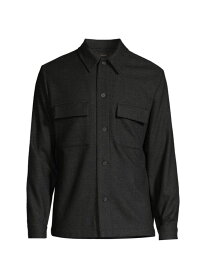 【送料無料】 ヴィンス メンズ ジャケット・ブルゾン アウター Splittable Wool-Blend Shirt Jacket black