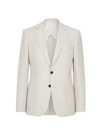 【送料無料】 レイス メンズ ジャケット・ブルゾン アウター Two-Button Wool-Blend Jacket oatmeal