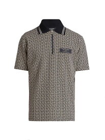 【送料無料】 バルマン メンズ ポロシャツ トップス Logo Jacquard Polo Shirt ivory black