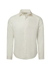 【送料無料】 オニア メンズ シャツ トップス Linen Slim-Fit Shirt white