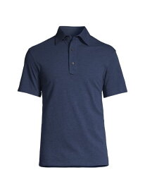 【送料無料】 イザイア メンズ ポロシャツ トップス Pique Cotton Polo Shirt blue