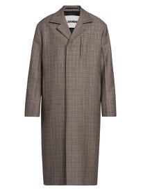 【送料無料】 ジル・サンダー メンズ ジャケット・ブルゾン アウター Mouline Check Wool Coat military speckle