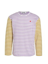 【送料無料】 コム・デ・ギャルソン メンズ Tシャツ トップス Multicolor Striped Long-Sleeve Shirt purple orange