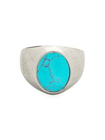 【送料無料】 デグスアンドサル メンズ リング アクセサリー Sterling Silver & Turquoise Smooth Signet Ring turquoise