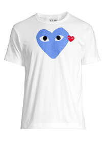 【送料無料】 コム・デ・ギャルソン メンズ Tシャツ トップス Double Heart T-Shirt blue