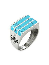 【送料無料】 デグスアンドサル メンズ リング アクセサリー Sterling Silver & Turquoise Elements Ring silver