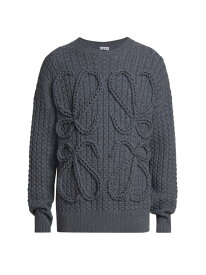 【送料無料】 ロエベ メンズ ニット・セーター アウター Cable-Knit Wool Sweater dark grey melange