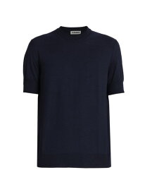 【送料無料】 ジル・サンダー メンズ Tシャツ トップス Cotton Crewneck T-Shirt navy