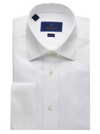 【送料無料】 デイビッドドナヒュー メンズ シャツ トップス Trim-Fit Horizontal Rib Formal Shirt white