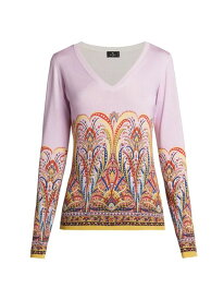 【送料無料】 エトロ レディース ニット・セーター アウター Silk-Blend Kaleidoscope Paisley Sweater print floral purple
