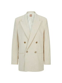 【送料無料】 ボス レディース ジャケット・ブルゾン アウター Longline Relaxed-Fit Jacket in a Slub Cotton Blend patterned