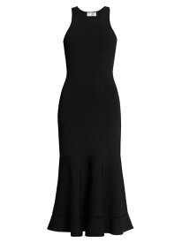 【送料無料】 ヴィクトリア ベッカム レディース ワンピース トップス Sleeveless Fit-and-Flare Midi-Dress black
