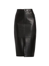 【送料無料】 フレーム レディース ワンピース トップス Leather Pencil Skirt black