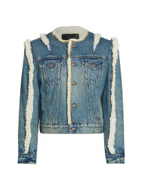 【送料無料】 アールサーティーン レディース ジャケット・ブルゾン アウター Sherpa-Lined Denim Trucker Jacket clinton blue