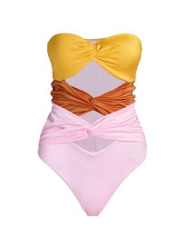 【送料無料】 ジャンバティスタ ヴァリ レディース ワンピース トップス Twisted Cut-Out Swimsuit yellow pink