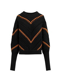 【送料無料】 ジョーズジーンズ レディース ニット・セーター アウター Ruth Cotton-Blend Crocheted Sweater black