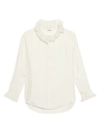 【送料無料】 サンドロ レディース シャツ トップス Silk Shirt With Gathered Collar natural