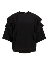 【送料無料】 フレーム レディース シャツ ブラウス トップス Silk Ruffled-Sleeve Blouse black