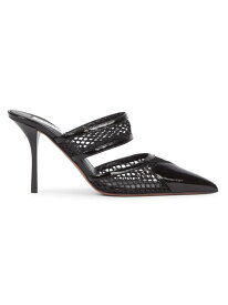 【送料無料】 アライア レディース ヒール シューズ 90MM Patent Leather & Mesh Mules black