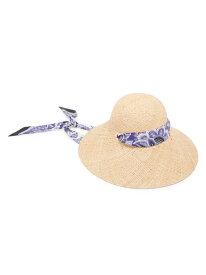 【送料無料】 エトロ レディース 帽子 アクセサリー Paisley Silk Ribbon-Trimmed Raffia Hat beige