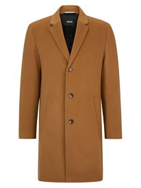 【送料無料】 ボス メンズ ジャケット・ブルゾン アウター Wool-Blend Coat With Full Lining beige