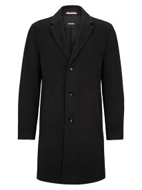 【送料無料】 ボス メンズ ジャケット・ブルゾン アウター Wool-Blend Coat With Full Lining dark blue
