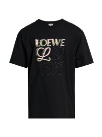 【送料無料】 ロエベ メンズ Tシャツ トップス Logo Relaxed-Fit T-Shirt black multicolor