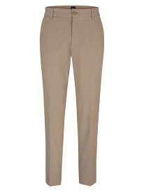 【送料無料】 ボス メンズ カジュアルパンツ ボトムス Regular-Fit Trousers in Patterned Stretch Cotton beige